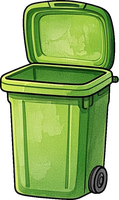 Zafacón verde de reciclaje